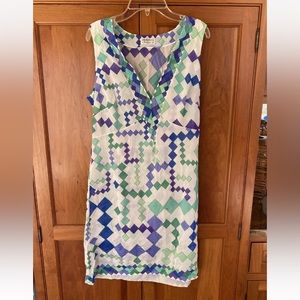 emilio pucci for formfit rogers dress blue white green | medium 12-14 | vintage